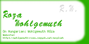 roza wohlgemuth business card